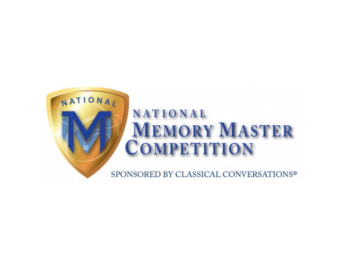 National Memory Master gold badge and text "Sponsored by Classical Conversations"